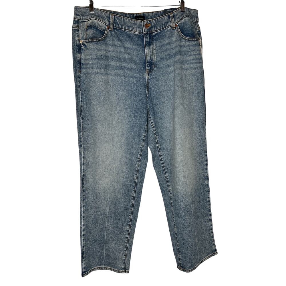 NEW Talbots High Waist Relaxed Jean in Slightly Distressed Med Wash Size 18W